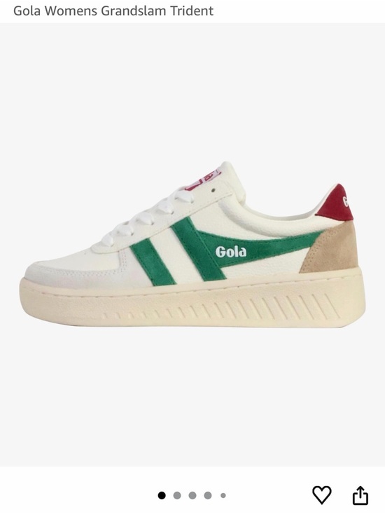 Gola Shoes - Gola Women's Grandslam Trident Sneakers in Cream, Green & Red